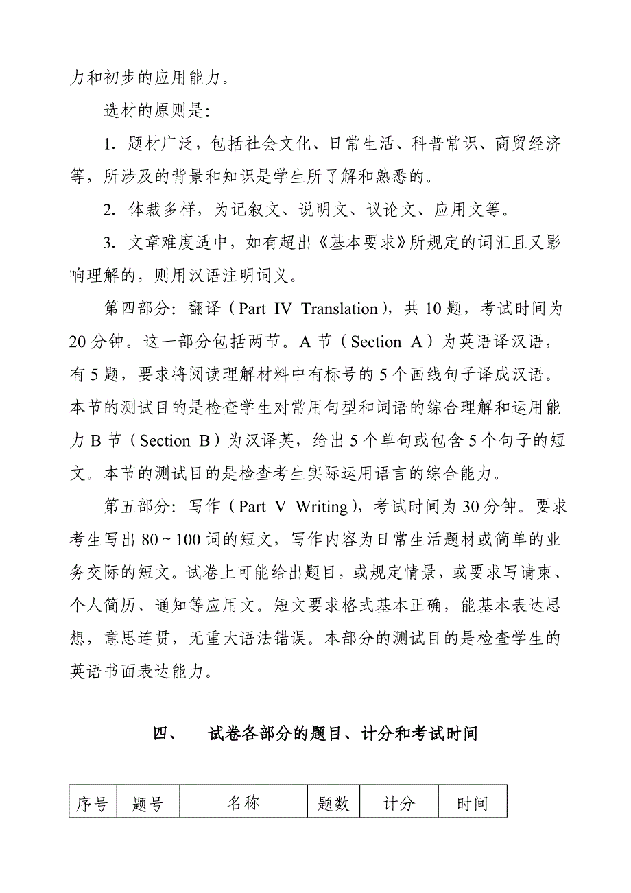 山东省高职高专英语应用能力考试大纲_第4页