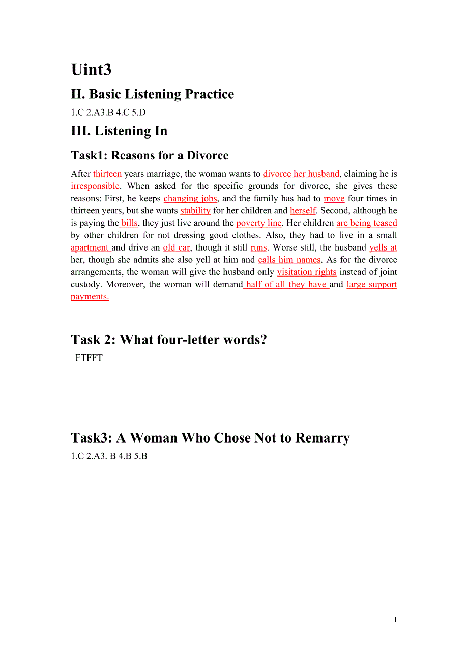 新视野大学英语视听说unit3答案(含quiz)_第1页