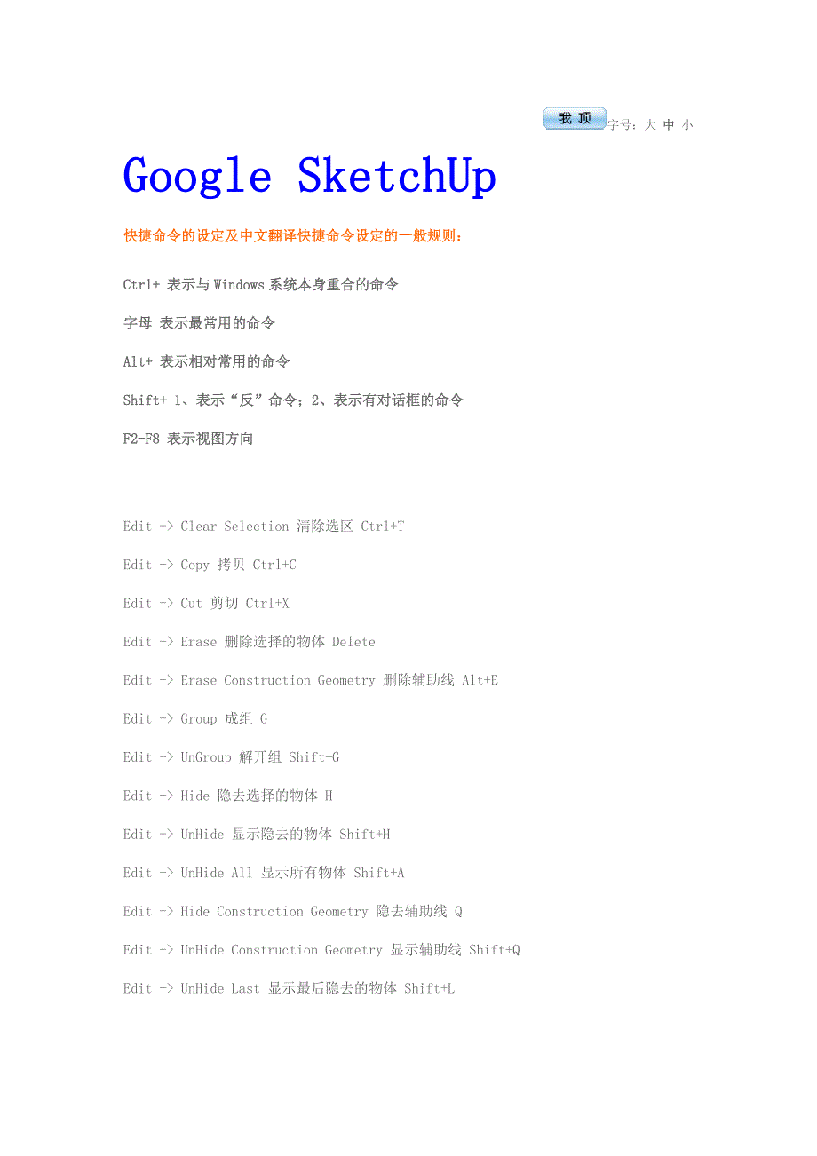 快捷键google sketchup_第1页