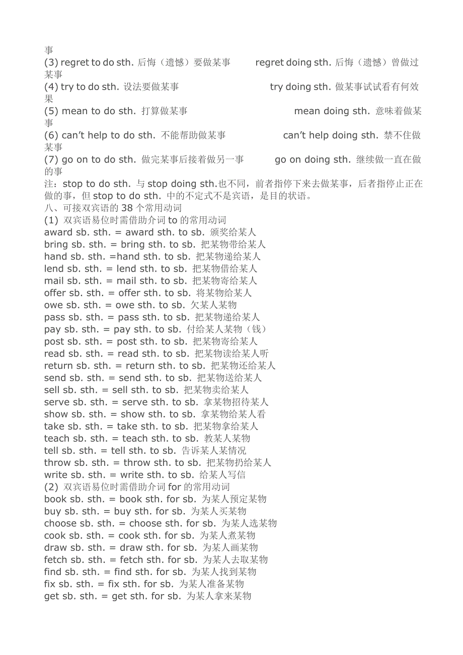 常见英语动词包括及物动词,不及物动词的_固定搭配_第4页