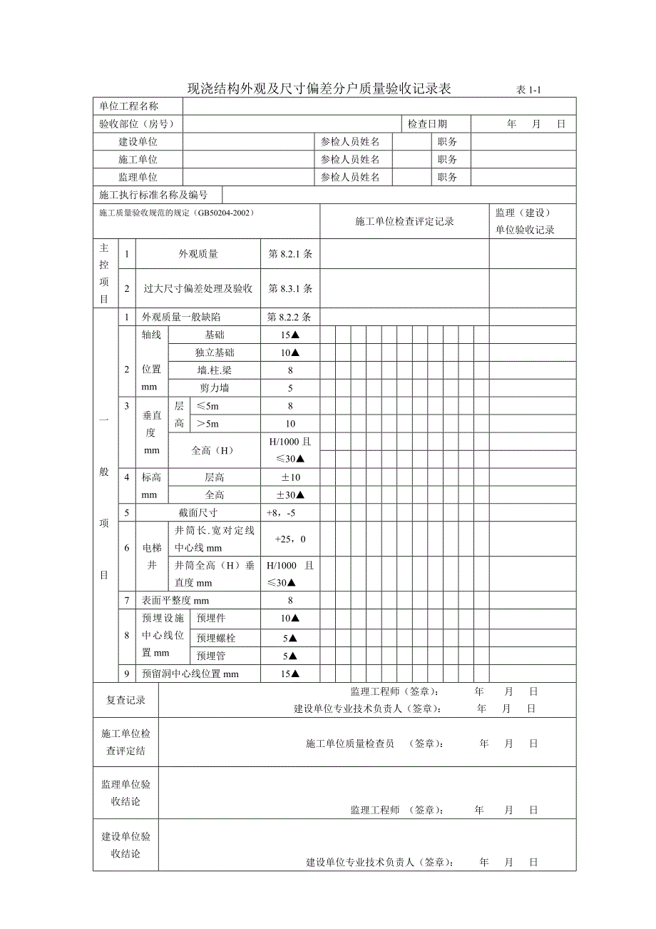 分户验收资料表格_第1页