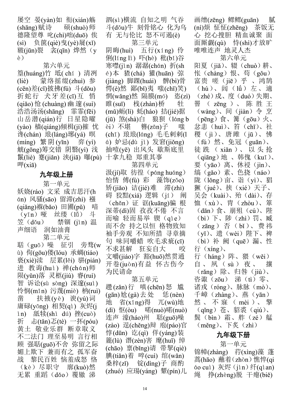 中考语文字词复习_人教版_第3页