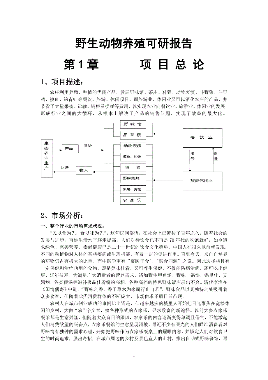 野生动物养殖可研报告_第1页