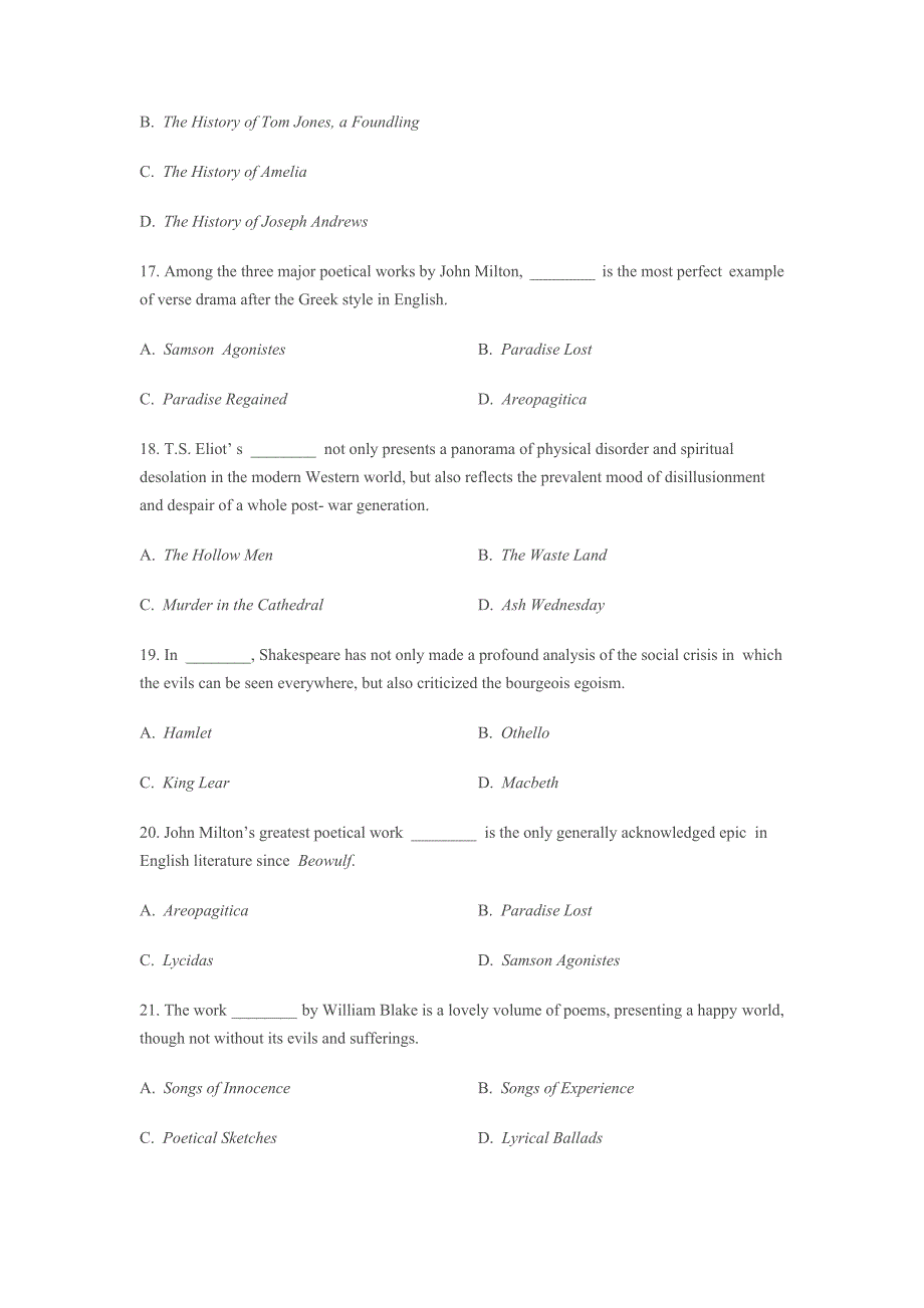 全国2011年4月高等教育自学考试英美文学试题_第4页