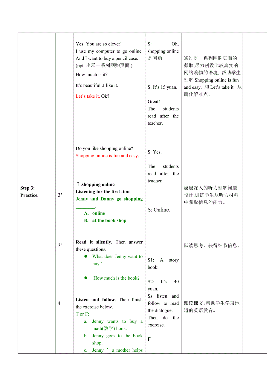 教学实录lesson23 shopping online_第3页