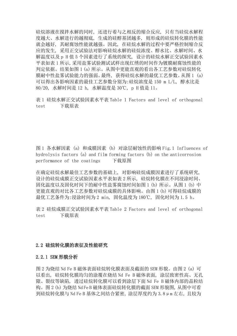 硅烷化处理对烧结钕铁硼永磁材料耐腐蚀性能的影响_第5页