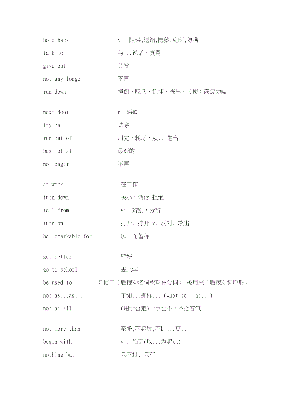 常用短语和句型训练(初级)_第2页