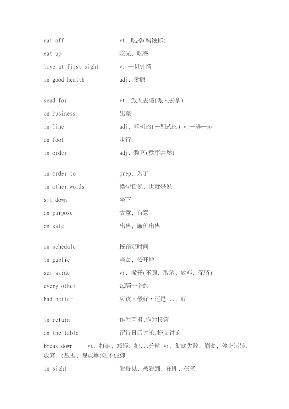 常用短语和句型训练(初级)_第4页