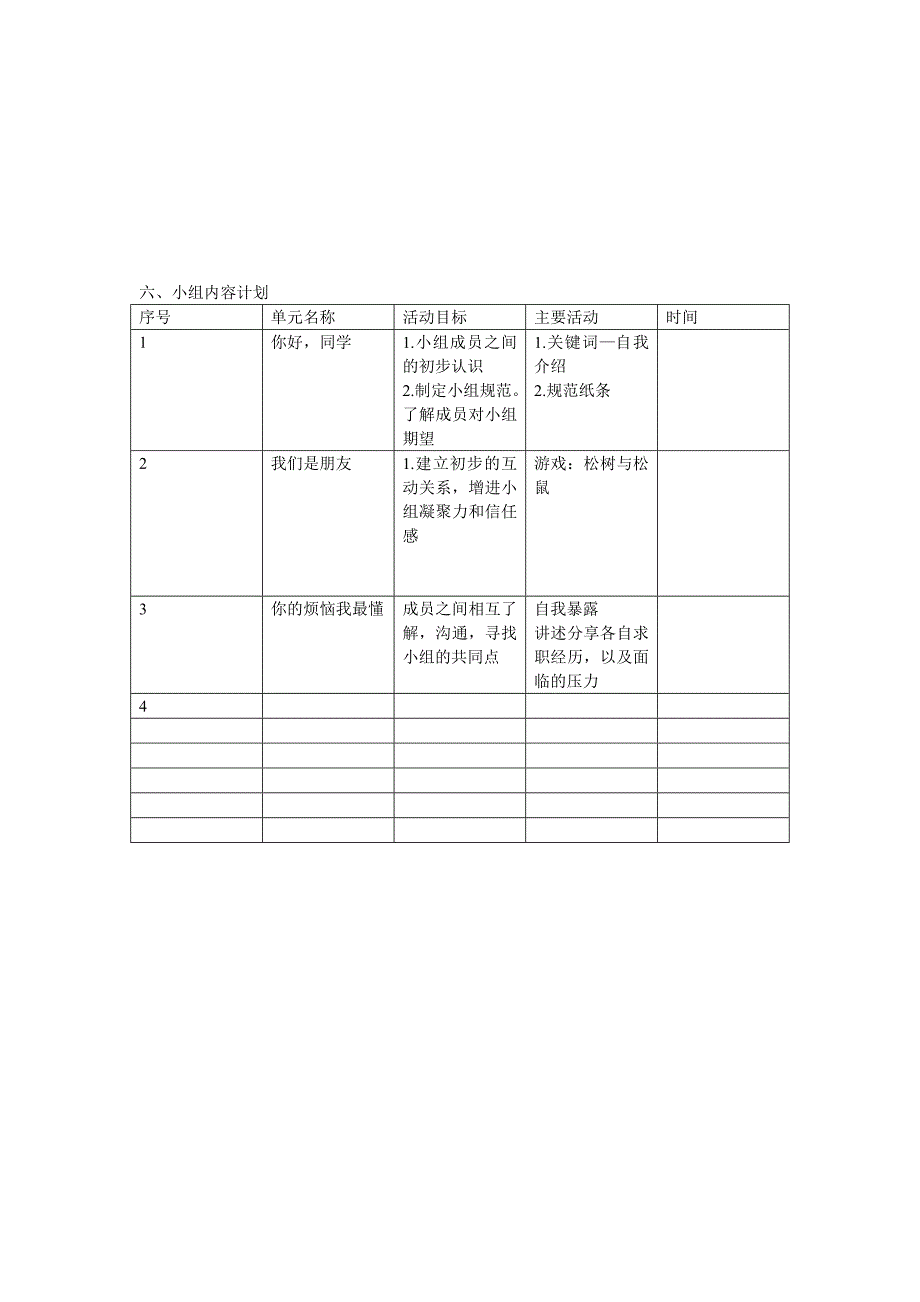 社会工作小组计划书心灵SPA，压力管理成长小组_第3页