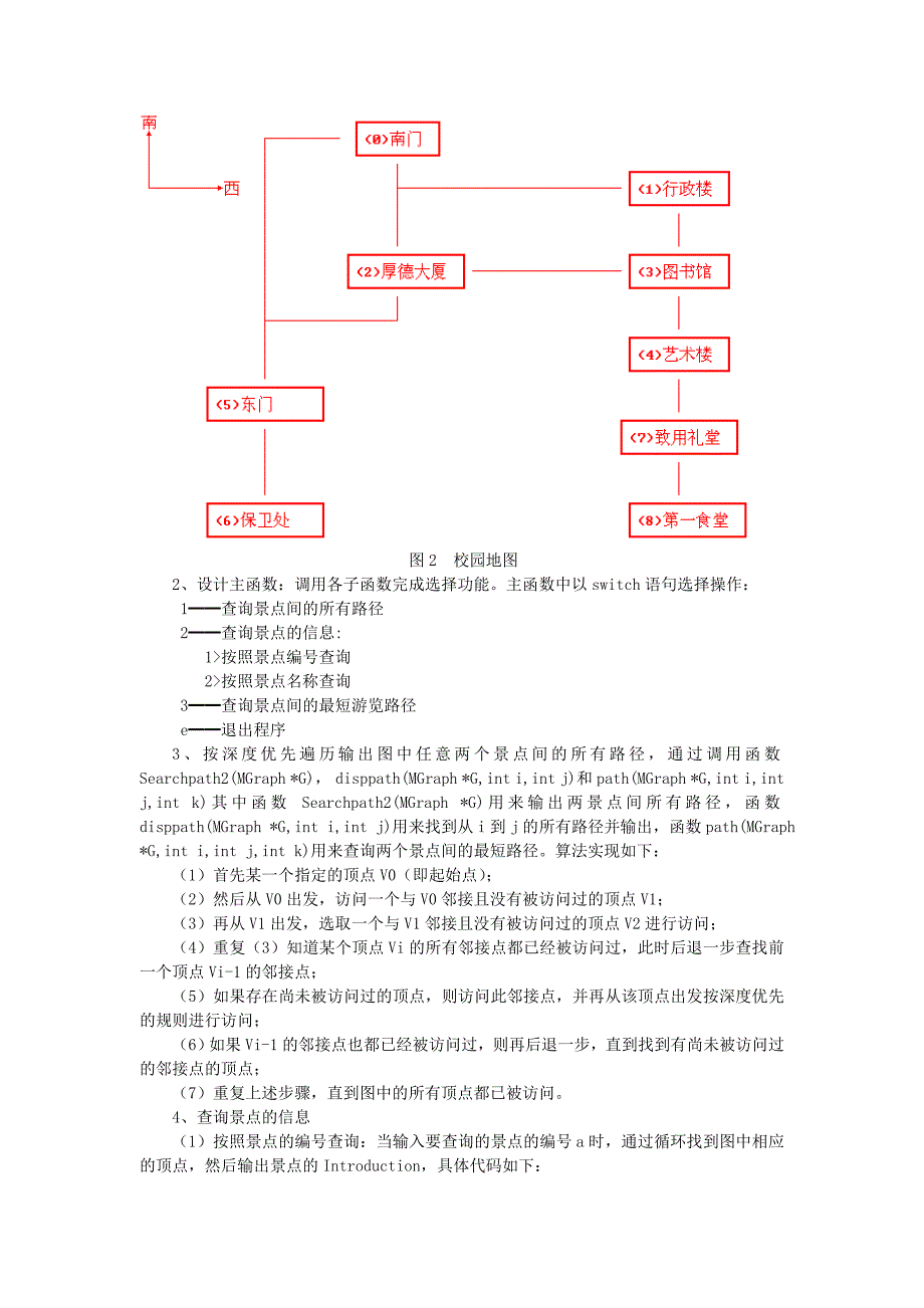 数据结构 校园导游程序课程设计报告_第4页