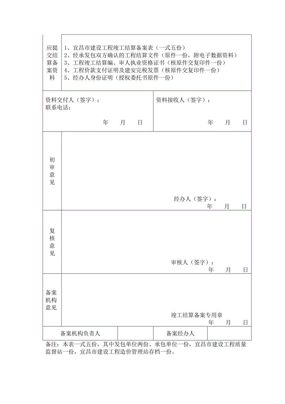 工程竣工结算备案表_第2页