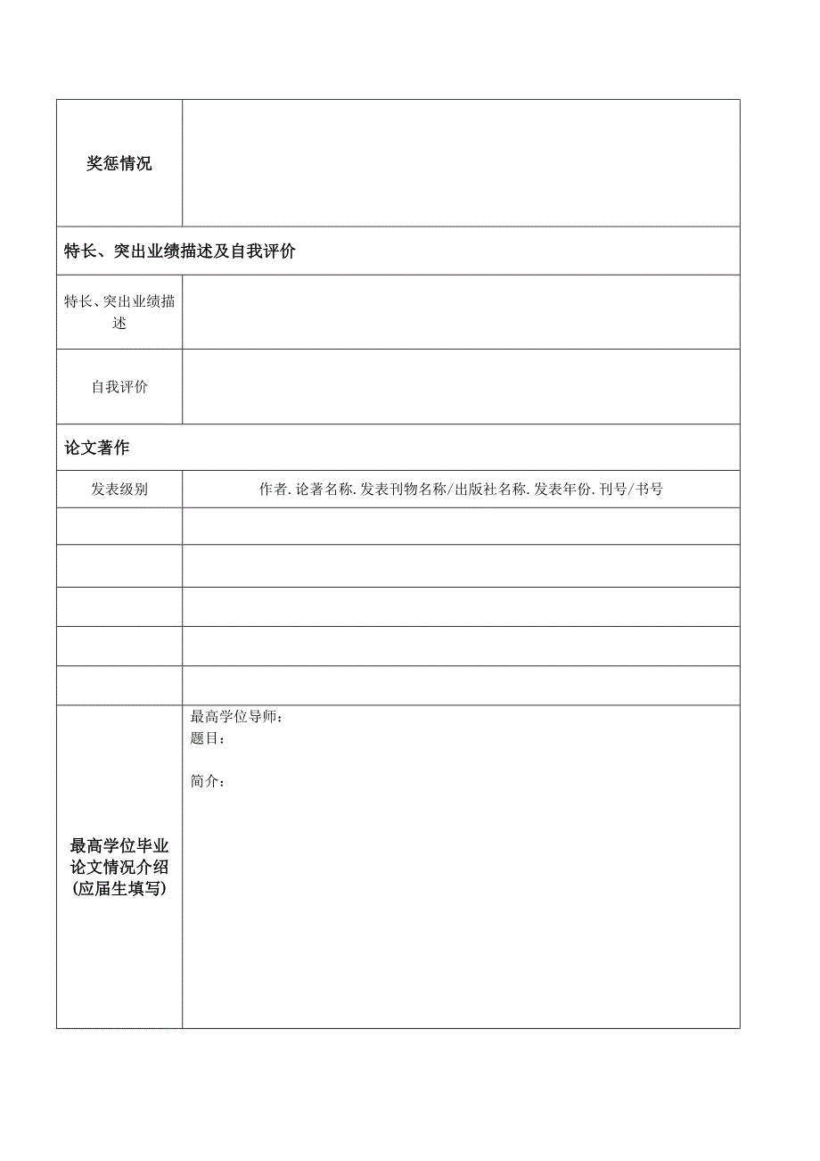 珠江委技术中心招聘人员报名表_第2页