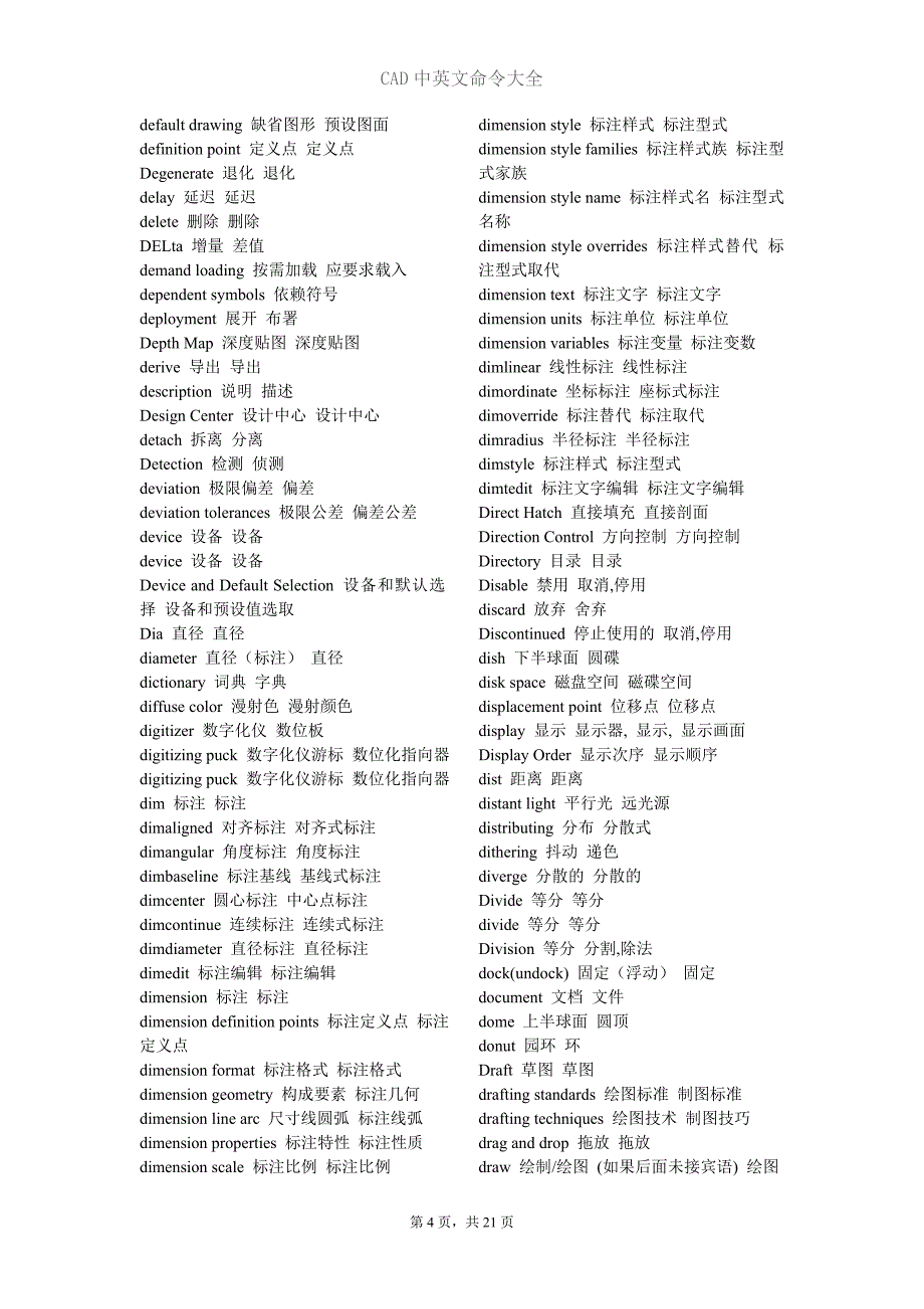 CAD、3D中英文命令大全_第4页