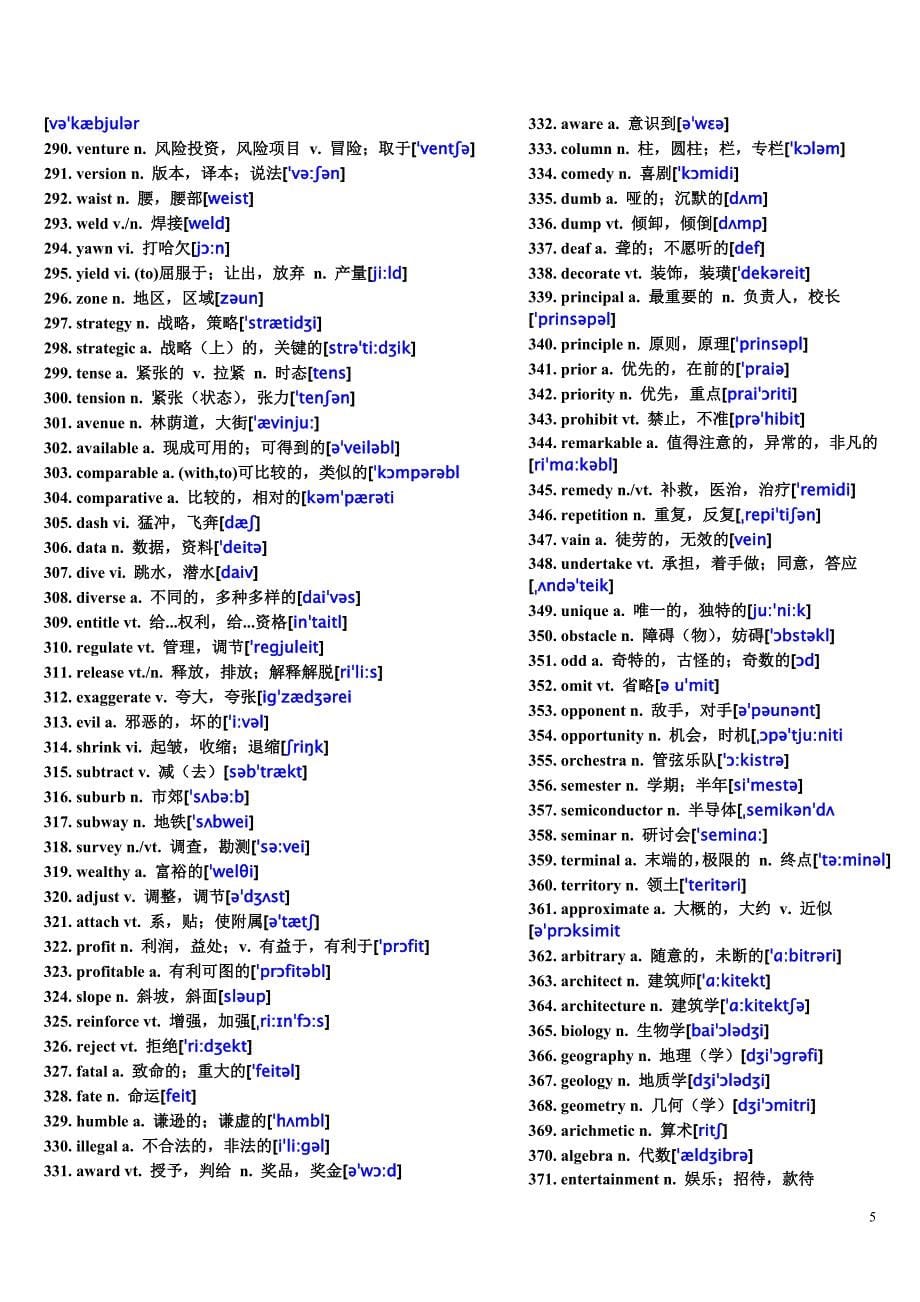 带音标_cet4高频词汇690个附高频词汇表_第5页