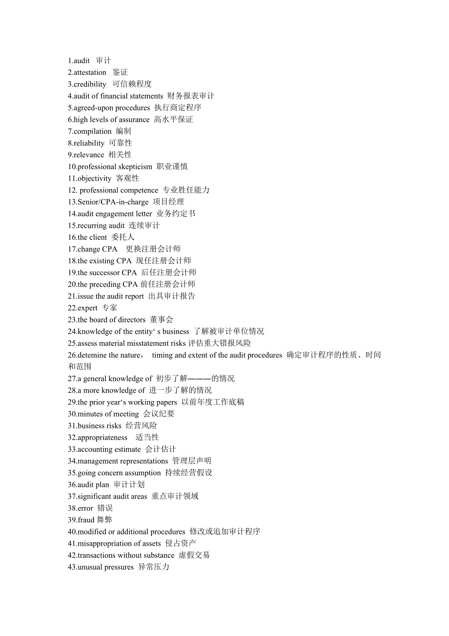 auditing english 审计词汇_第1页