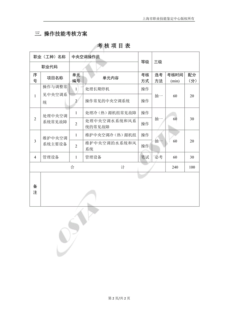 《中央空调系统运行操作员》（三级）鉴定方案_第2页