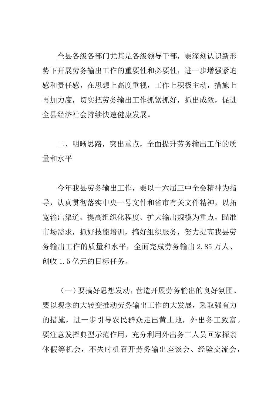 在全县劳务输出工作会议上的讲话 _第5页