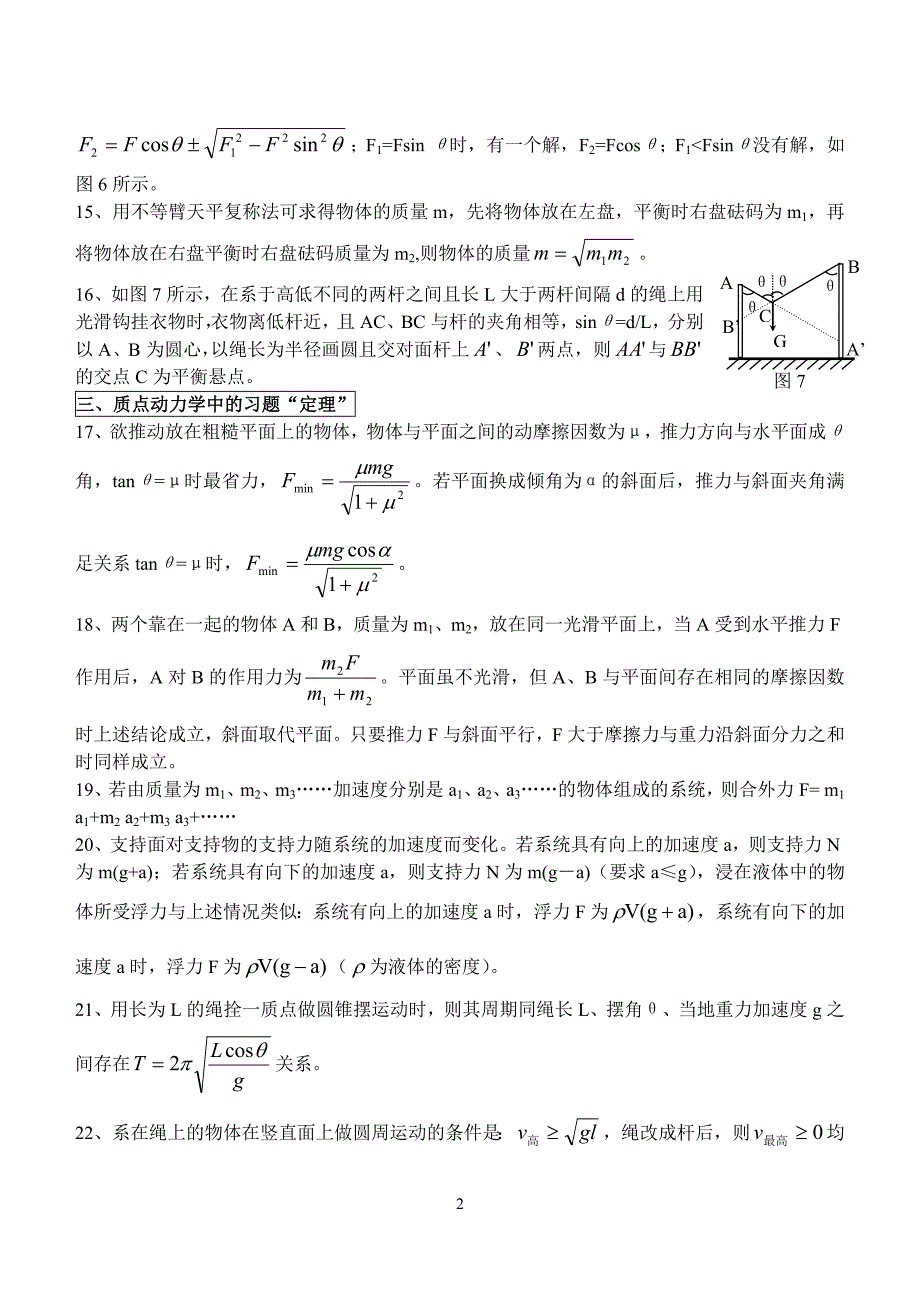 高中物理解题常用结论_第2页