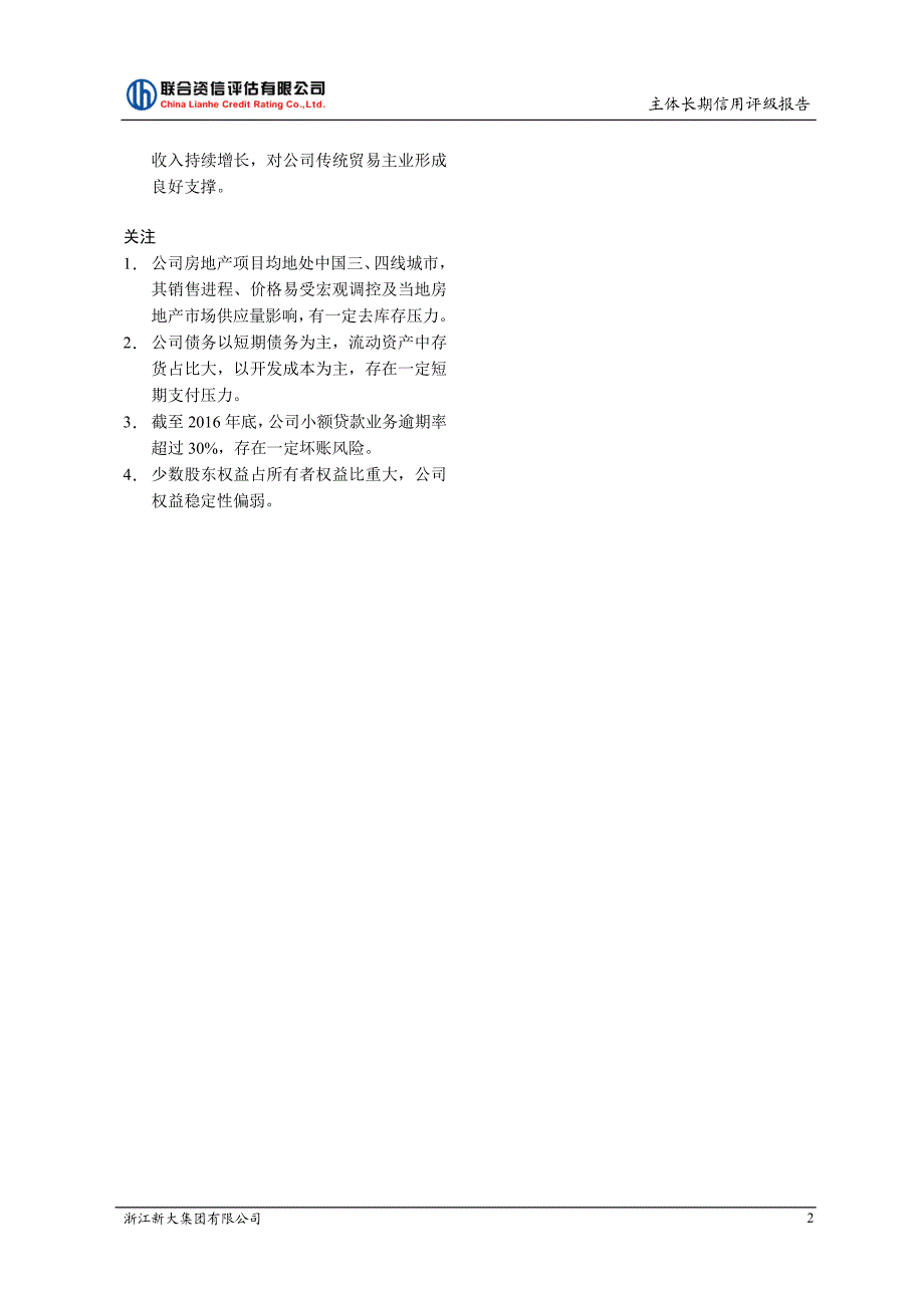 浙江新大集团有限公司2017年主体长期信用评级报告_第3页