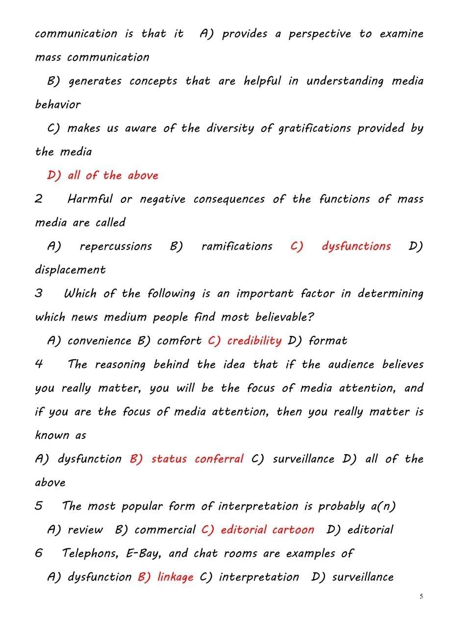 新闻学专业英语考试试卷(大众传播动力学)_第5页