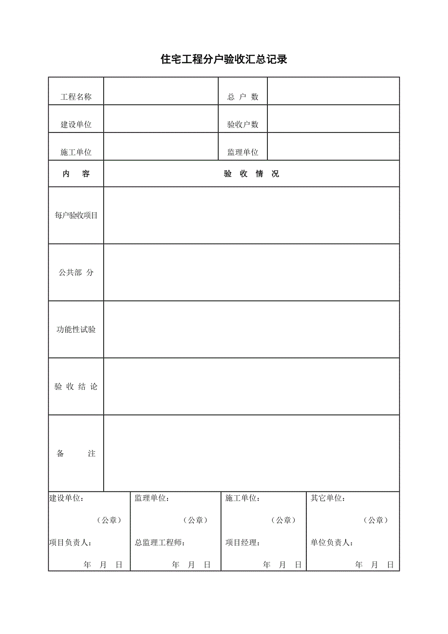 住宅工程分户验表_第1页