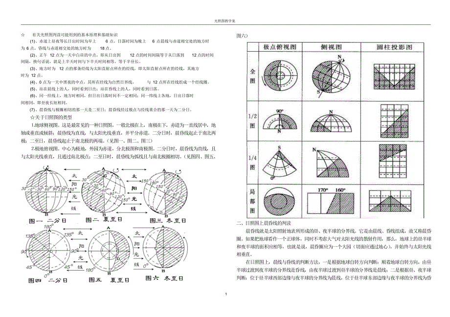 光照图经典知识集合(教师版)_第1页