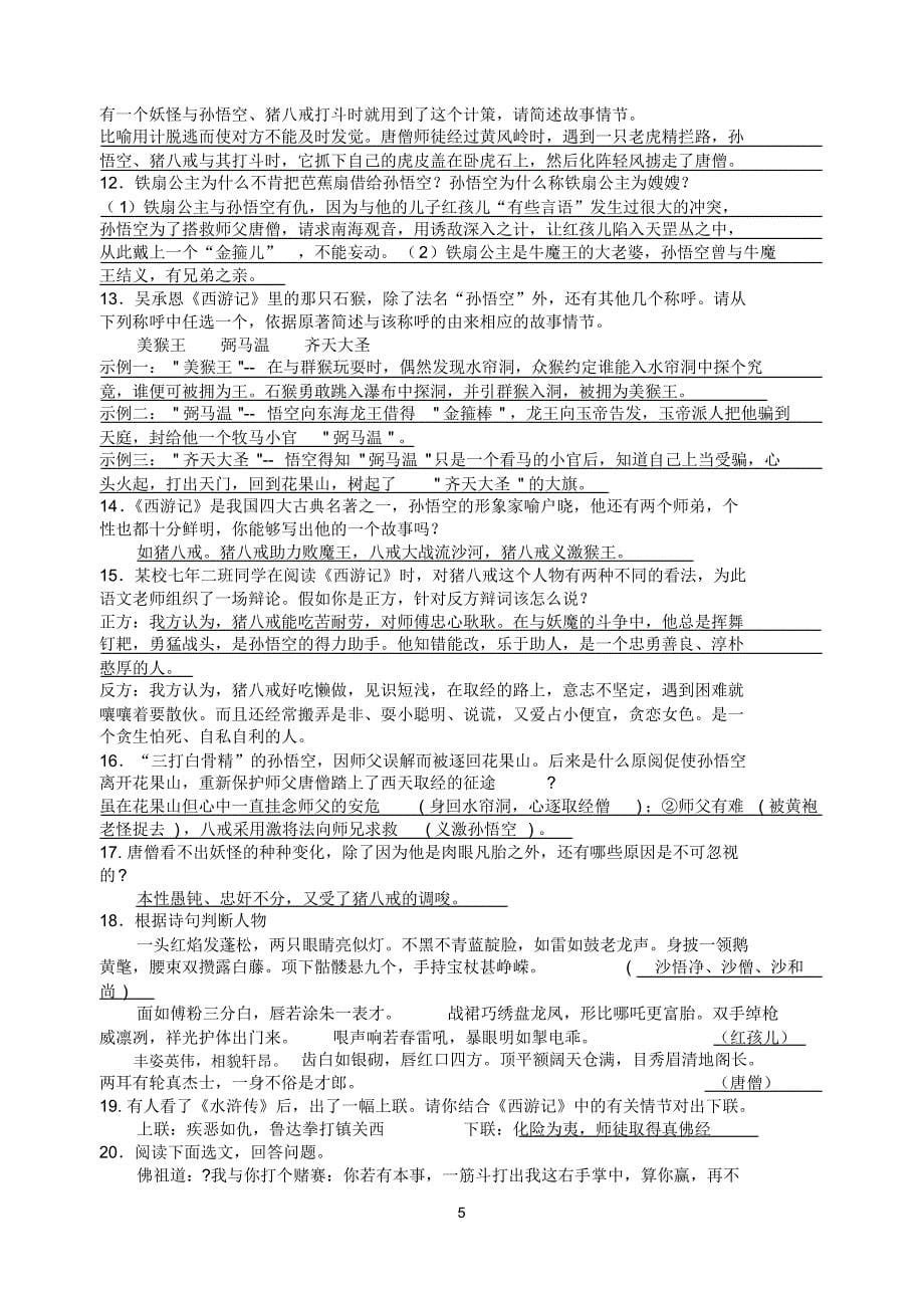 中考复习——名著阅读_第5页