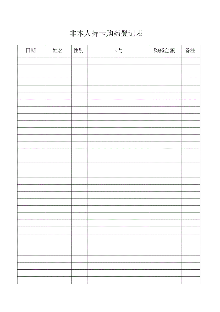 医保非本人持卡登记表_第1页