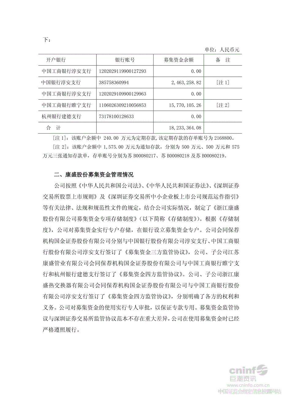 国金证券股份有限公司关于浙江康盛股份有限公司_第2页