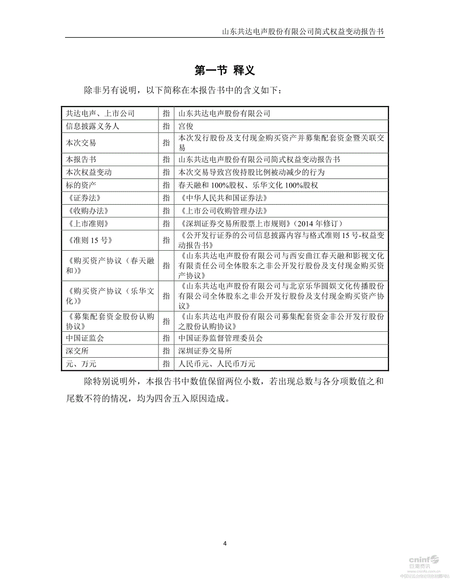 山东共达电声股份有限公司简式权益变动报告书_第4页