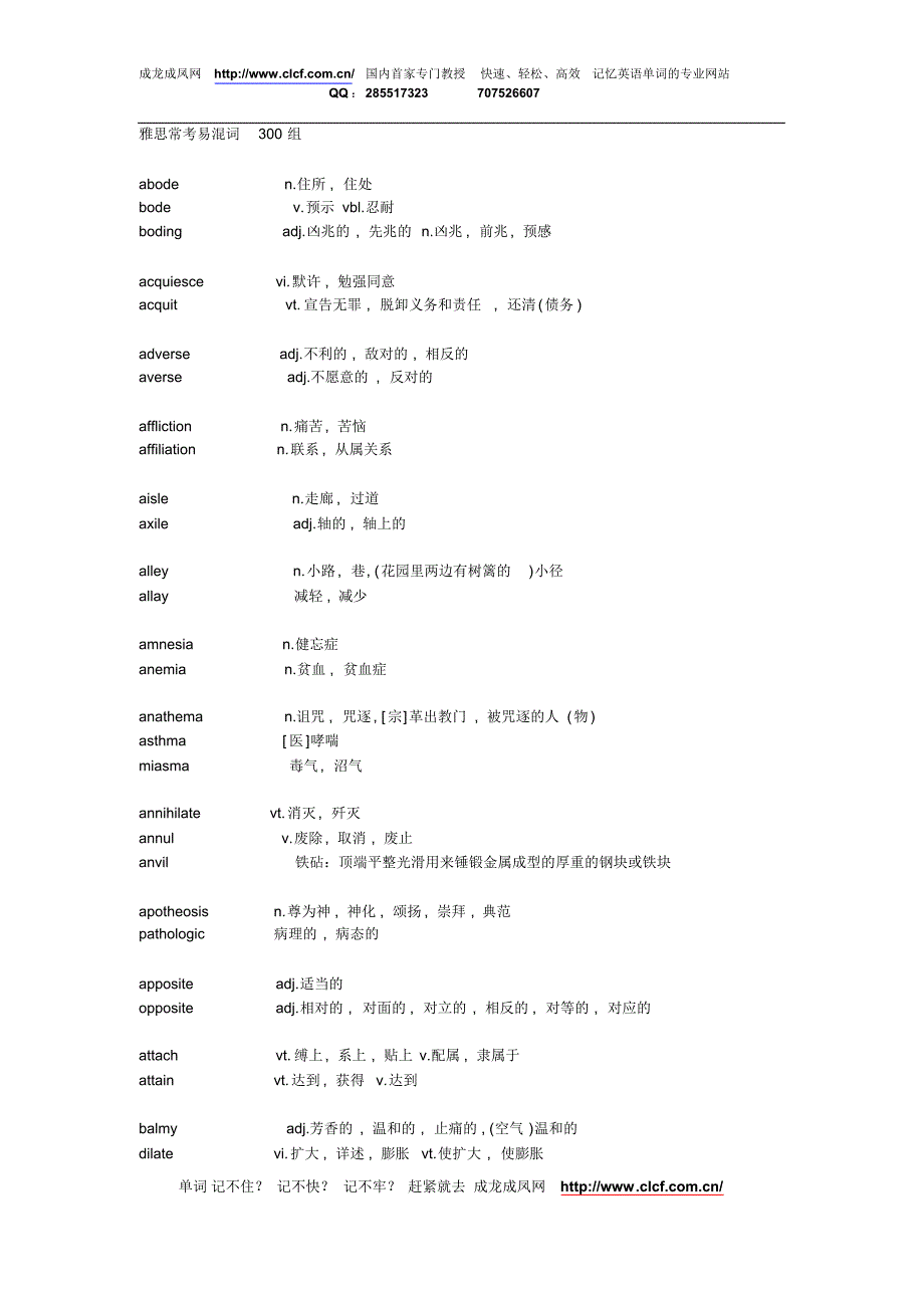 雅思常考易混词300组_第1页