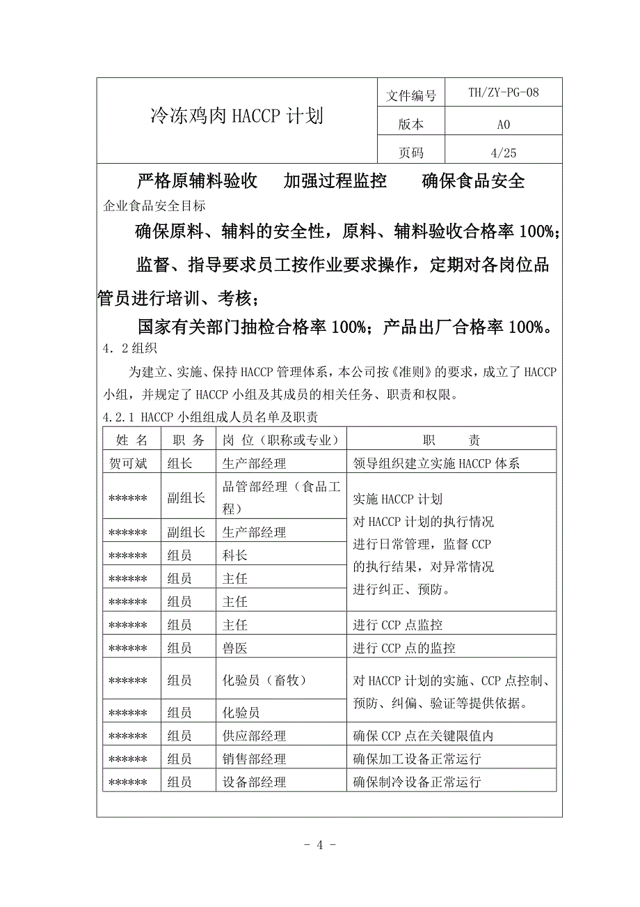 冷冻鸡肉产品HACCP计划_第4页