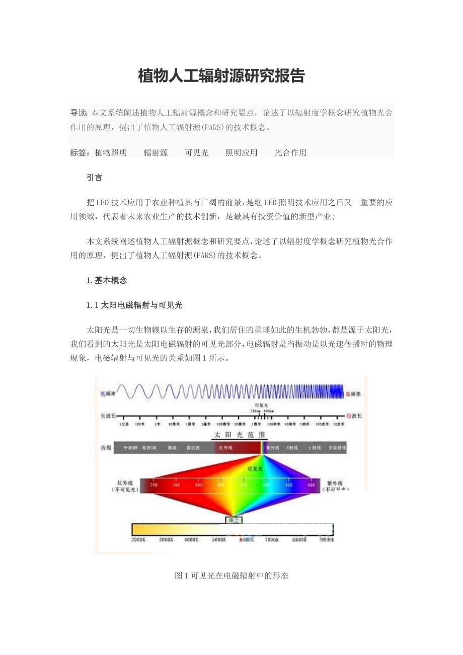 植物人工辐射源研究报告_第1页