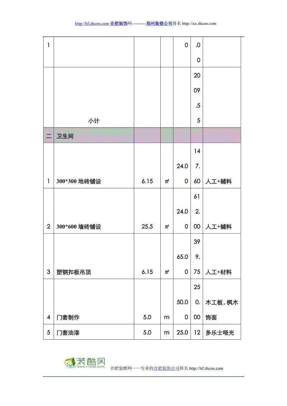 合肥星艺装饰公司报价单(二)_第3页