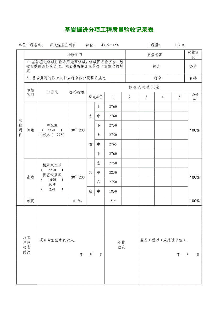 基岩掘进工程质量验收表格_第3页