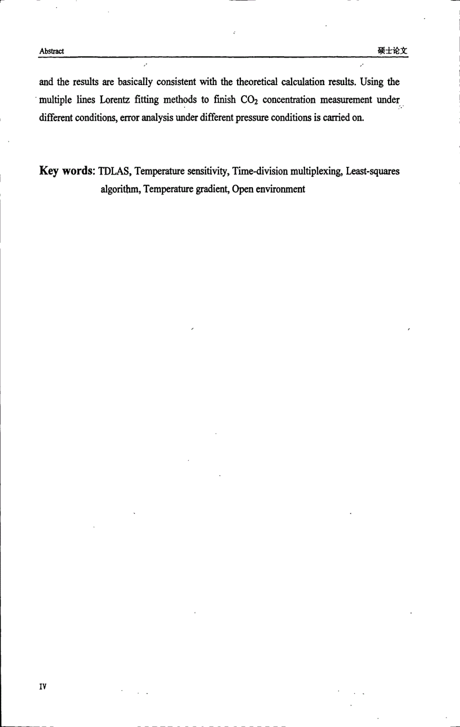 基于吸收光谱技术的开放环境温度在线测量与变压力CO2组分测量_第4页