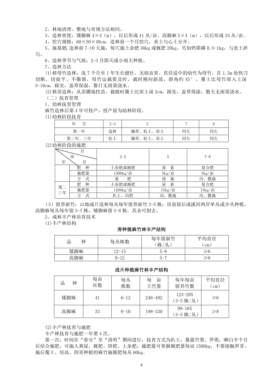 竹子丰产栽培技术及病虫害防治_第4页