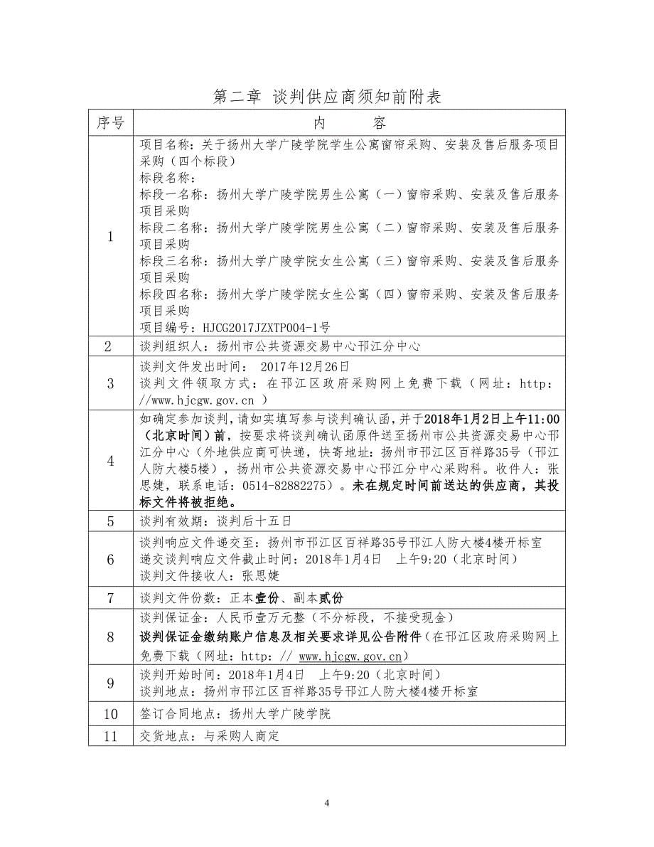 关于扬州大学广陵学院学生公寓窗帘采购、安装及售后服务项目采购竞争性谈判文件_第5页