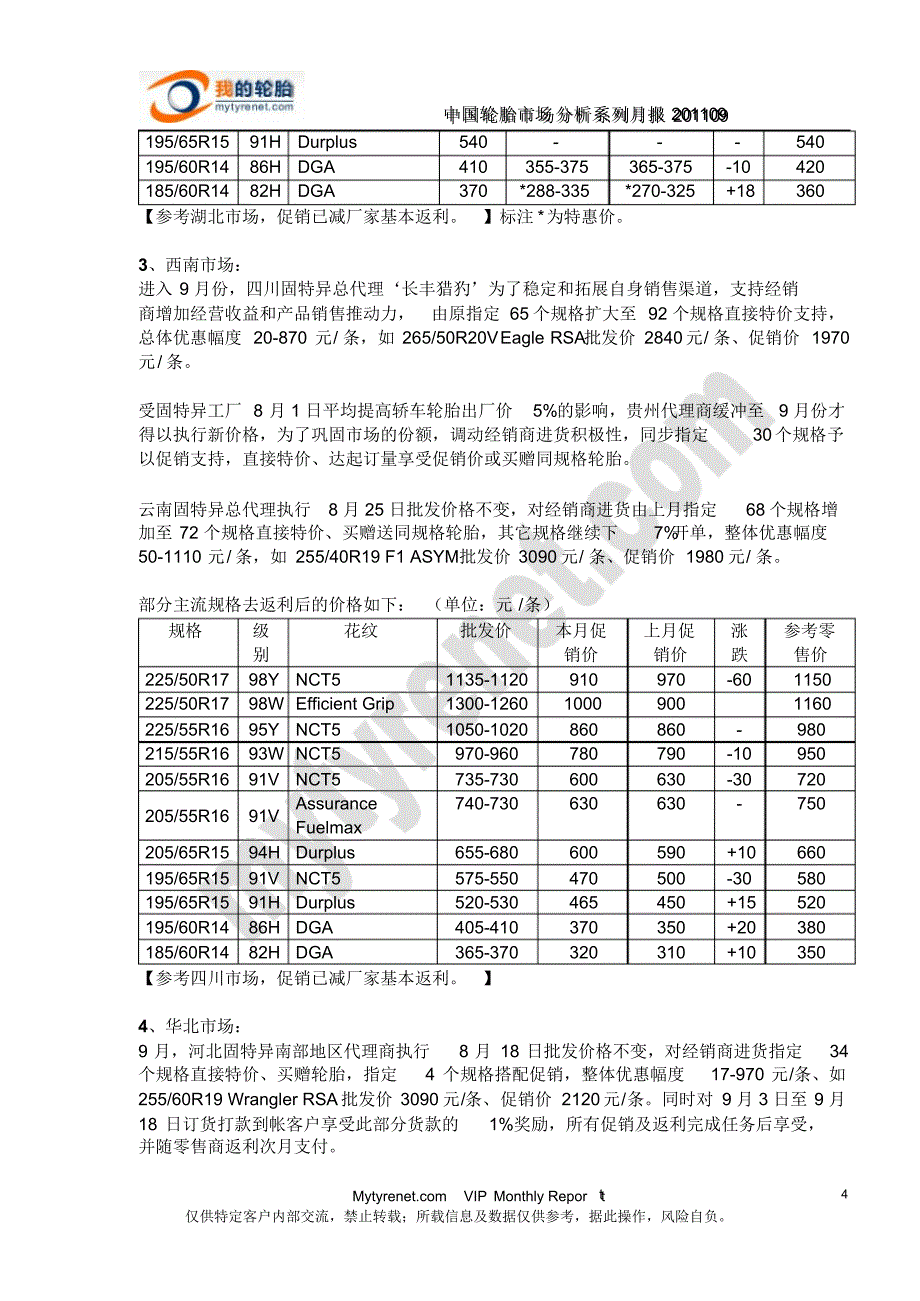 中国轮胎市场9月分析报告样报_第4页