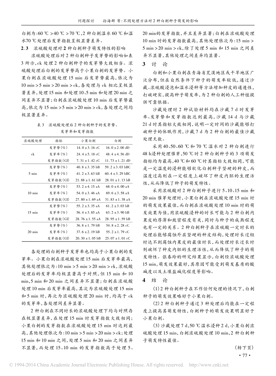 不同处理方法对2种白刺种子萌发的影响_第3页