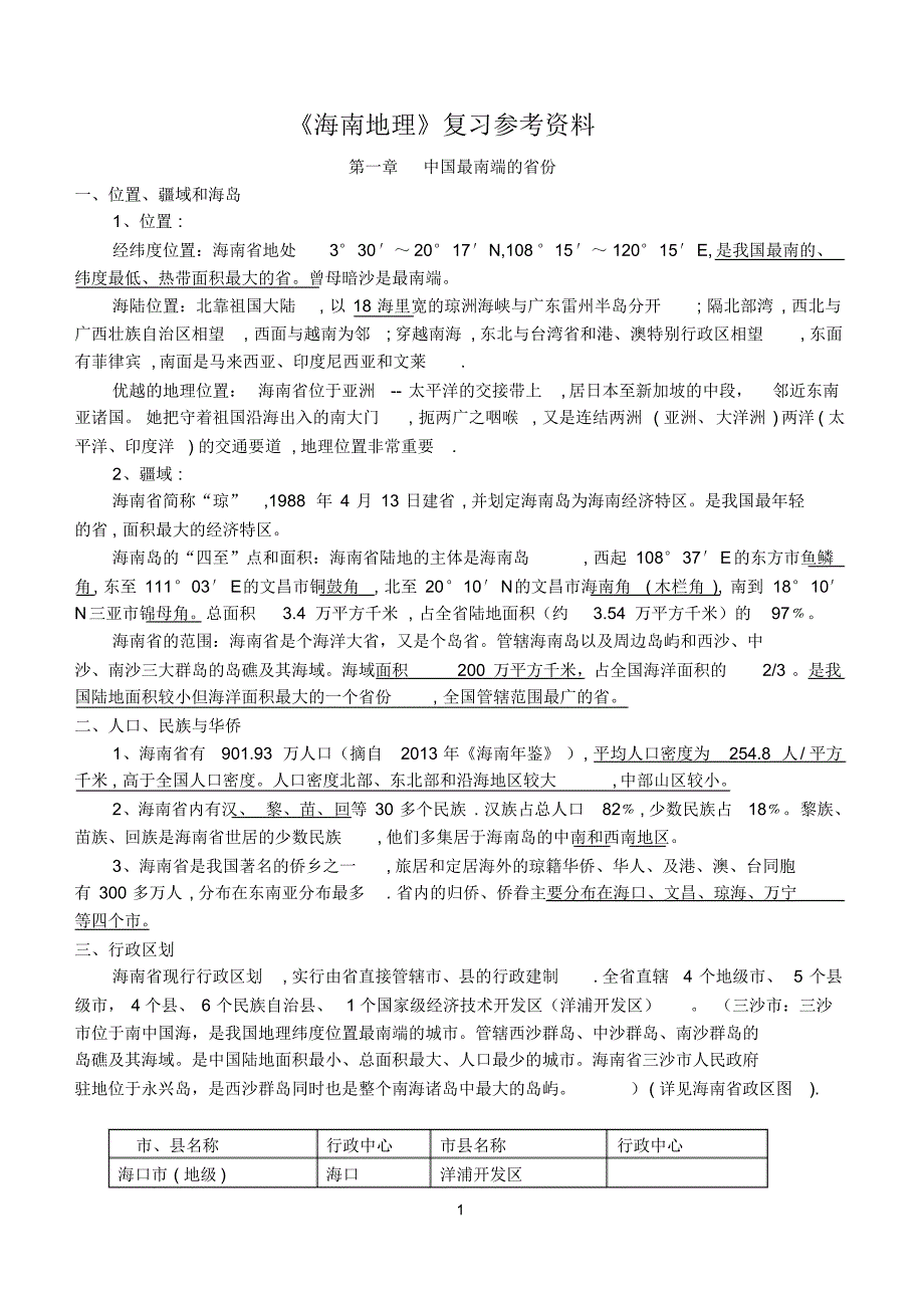 (17年修改)海南地理复习资料_第1页