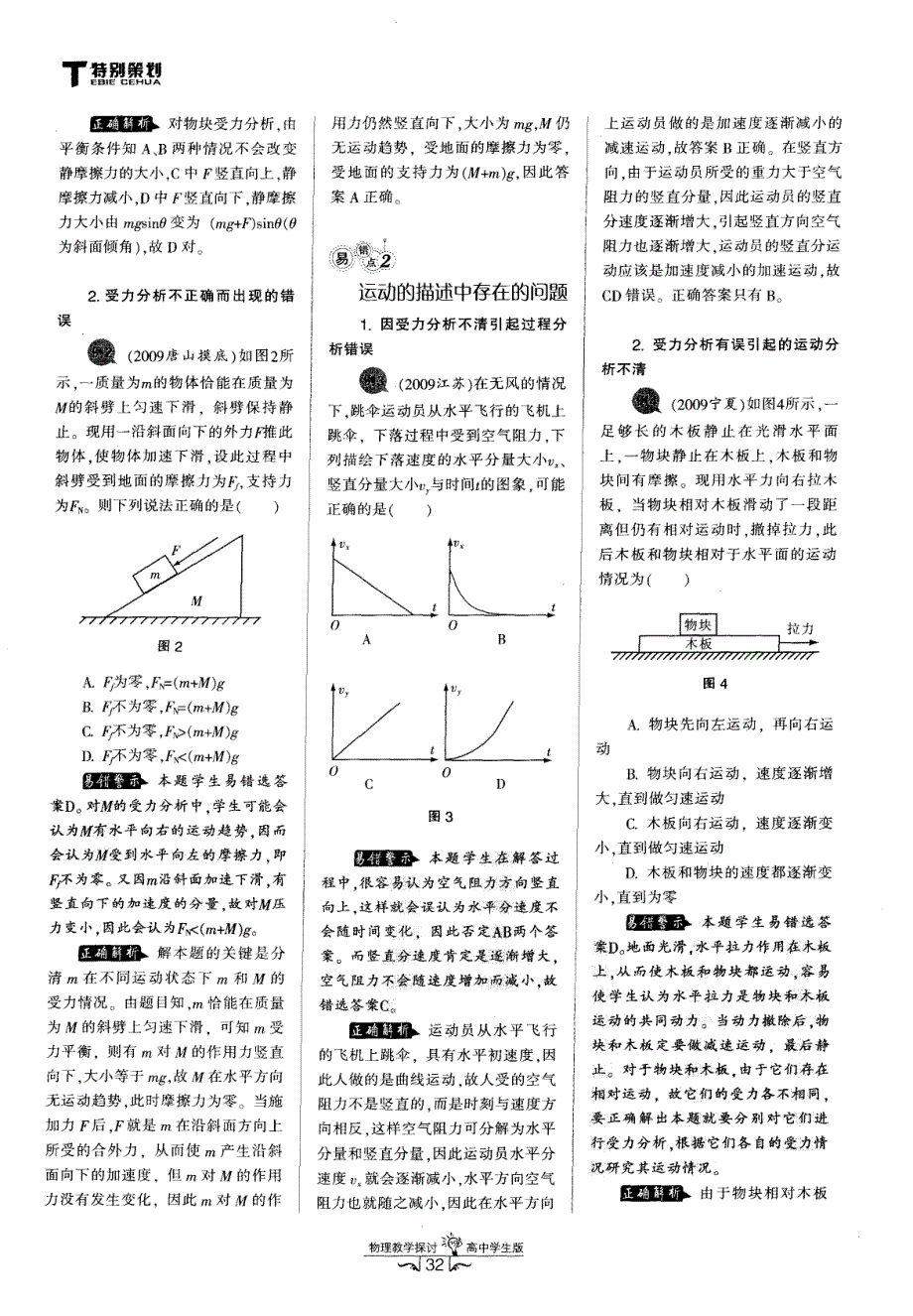 高考物理易错点警示——“力与运动”易错点扫描_第2页