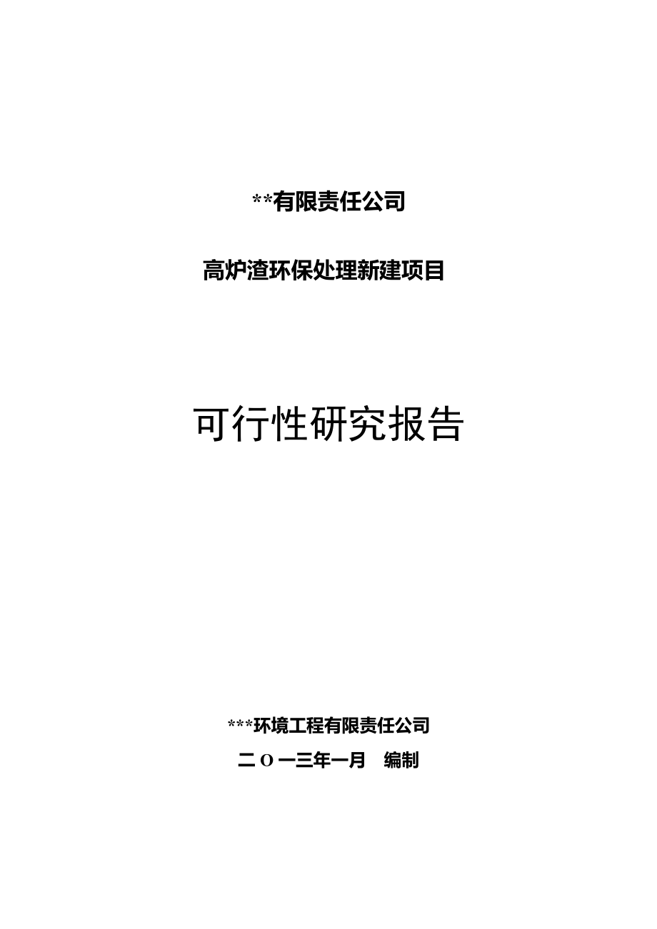 西昌高炉渣环保处理新建项目可研报告_第1页