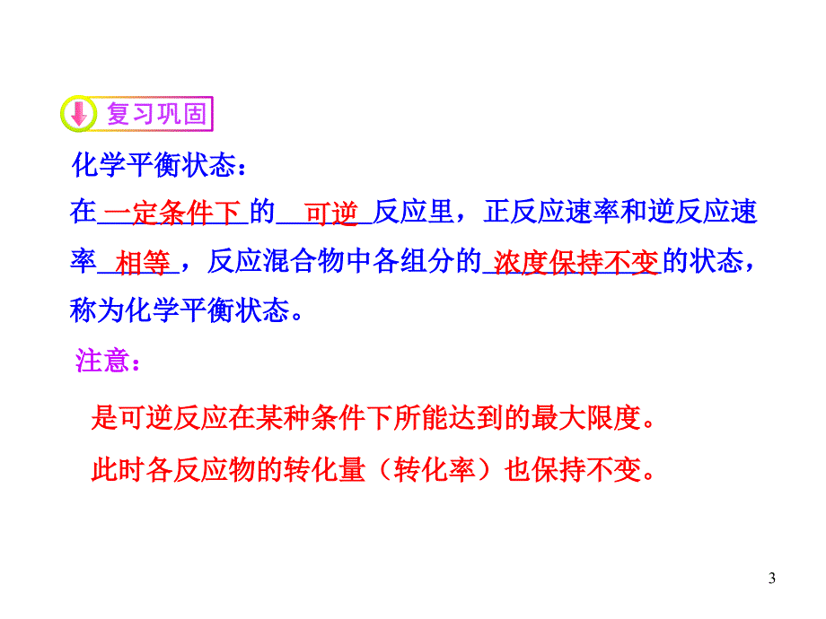 (鲁科版)化学选修四：2.2.1化学平衡常数、平衡转化率ppt课件_第3页