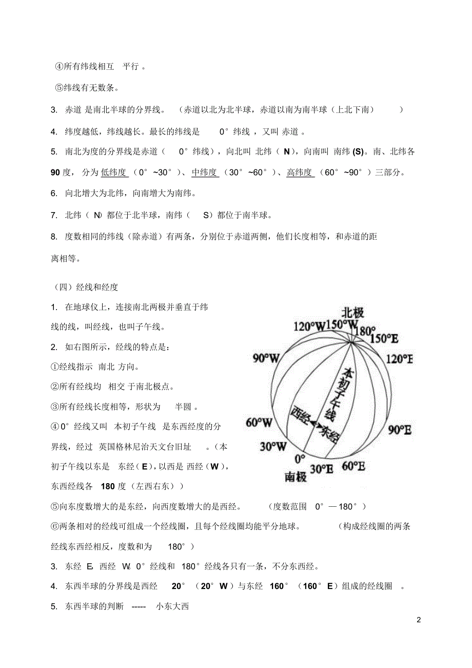 七上地理复习提纲(第一章)_第2页