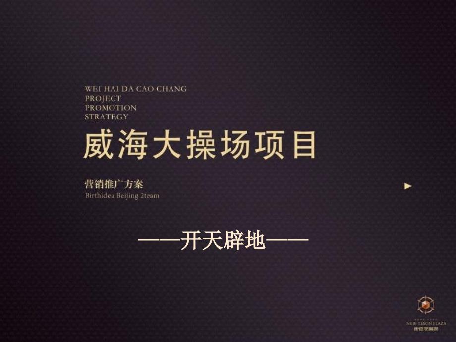 2011年威海大操场项目营销推广方案（75页）_第1页