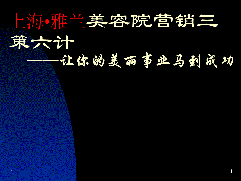 上海•雅兰美容院营销三策六计_第1页