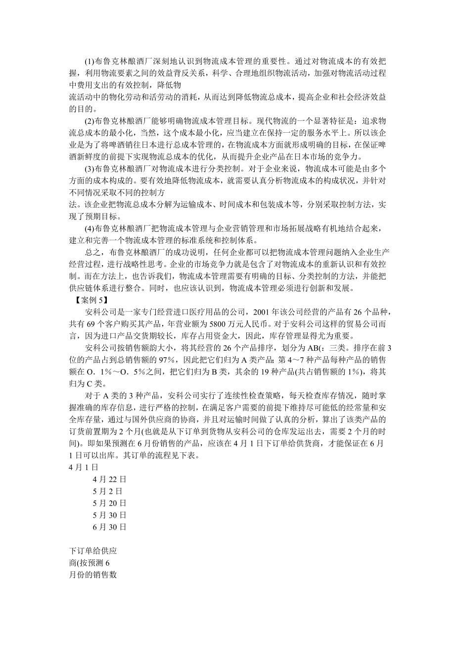 助理物流师案例分析题_第5页