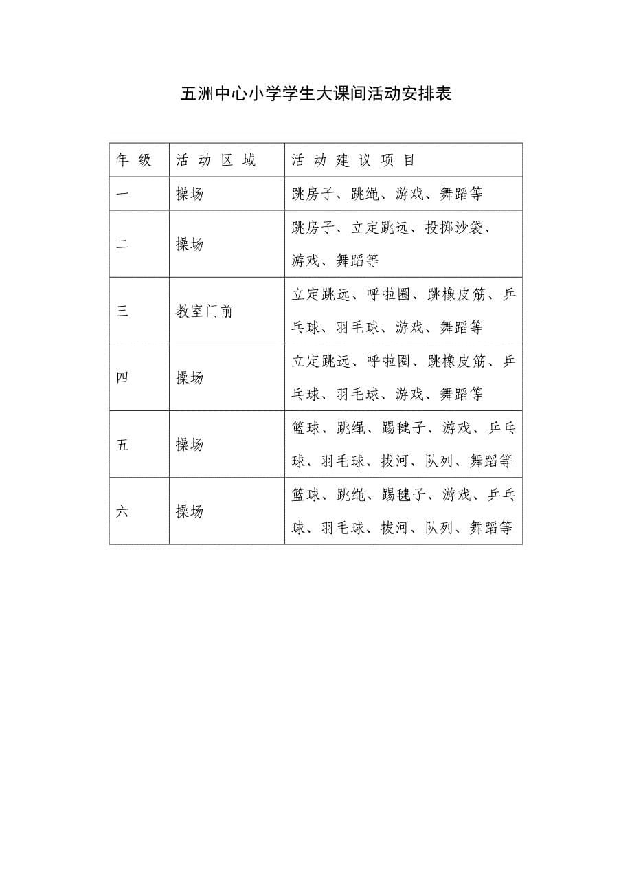 小学大课间活动实施方案_第5页