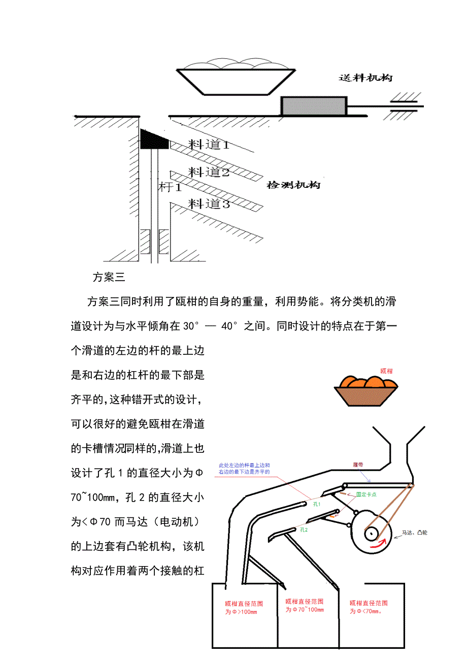 机械原理设计--瓯柑的自动分类机方案设计_第4页